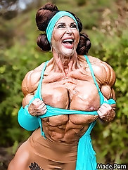 Wrinkles and Muscles - Muscular and Terrifying Woman at 70 Years Old