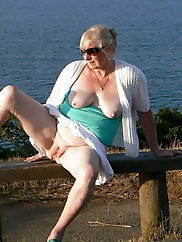 Naughty mature granny is getting seminaked on pictures
